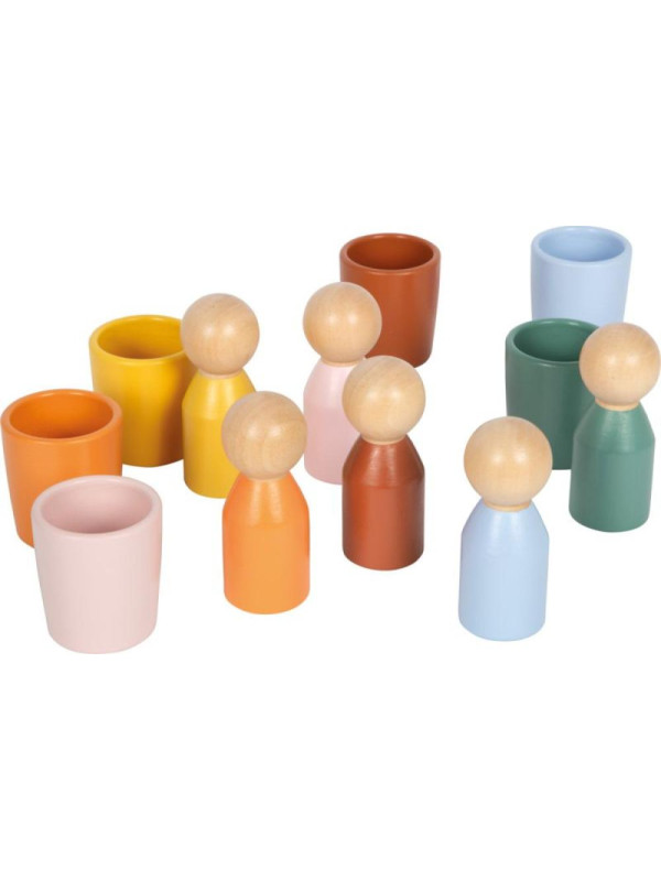 Drewniane kubeczki do sortowania kolorów Montessori Small Foot