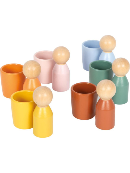 Drewniane kubeczki do sortowania kolorów Montessori Small Foot