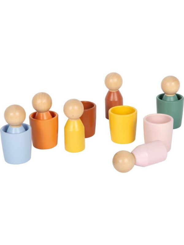 Drewniane kubeczki do sortowania kolorów Montessori Small Foot