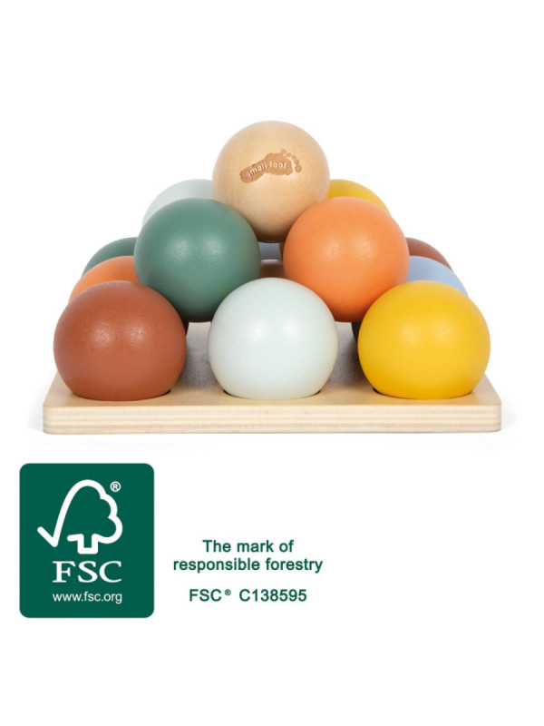 Edukacyjny sorter Montessori z drewnianymi kulkami i planszą Small Foot