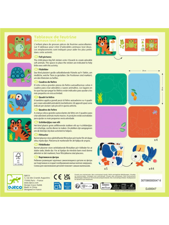 Wyklejanki filcowe MIĘKKIE ZWIERZĄTKA DJ00047