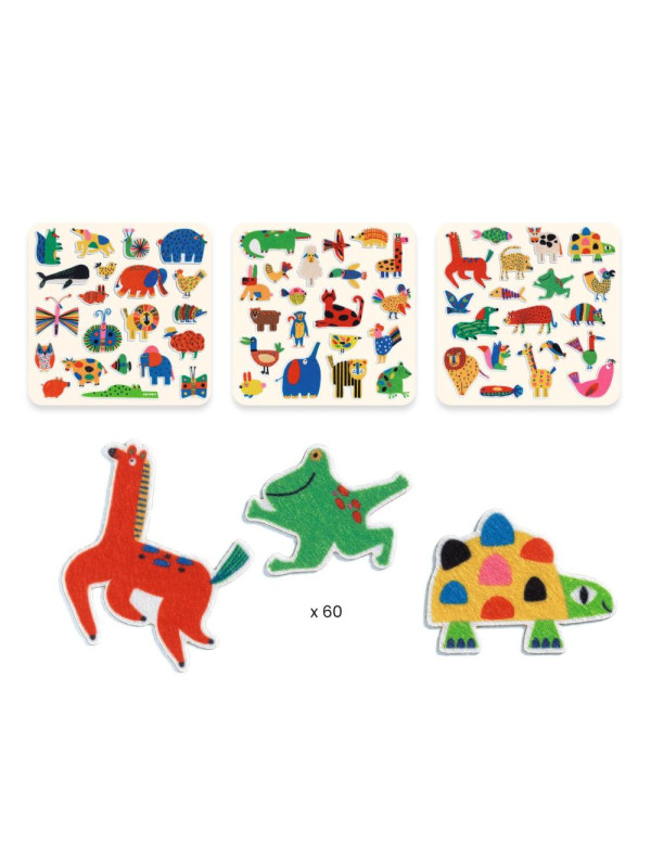 Filcowe naklejki dla maluchów ZWIERZAKI DJ00950