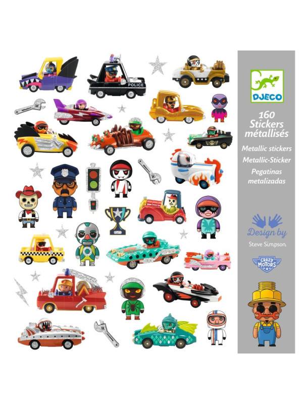Zestaw naklejek 160 szt ŚWIAT CRAZY MOTORS DJ09287