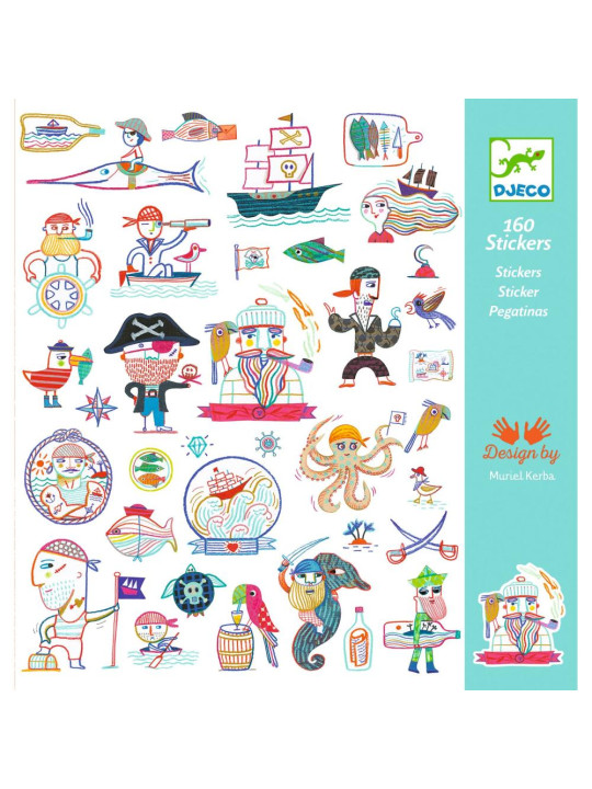 Zestaw naklejek 160 szt. PIRACI ATAKUJĄ DJ09316