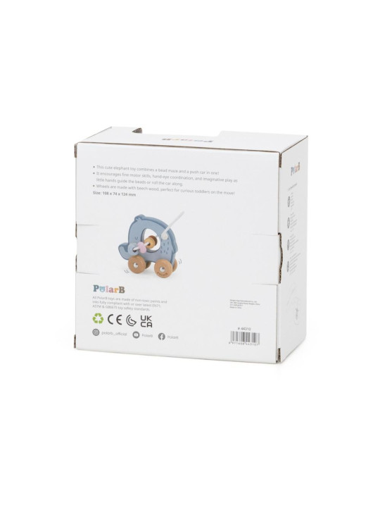 VIGA Labirynt koralikowy na kółkach - Słoń 12M+