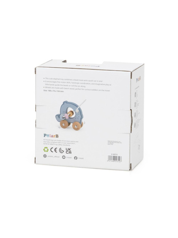 VIGA Labirynt koralikowy na kółkach - Słoń 12M+