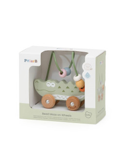 VIGA Labirynt koralikowy na kółkach - Krokodyl 12M+