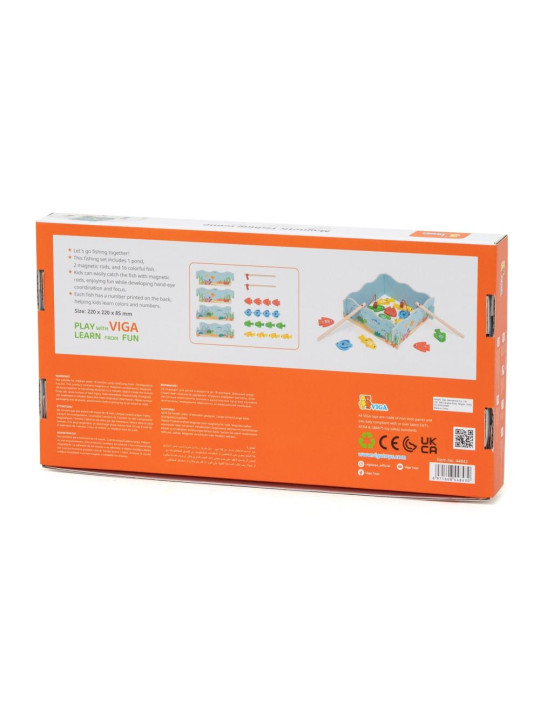 VIGA Drewniana Gra Magnetyczna Wędkowanie – Nauka i Zabawa w Jednym