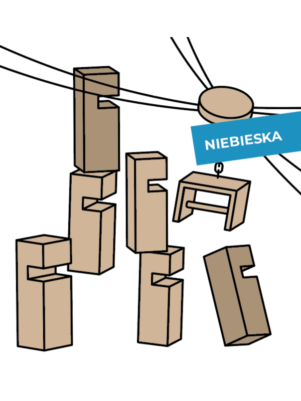 Gra integracyjna Wieża współpracy pojedyncza START niebieska