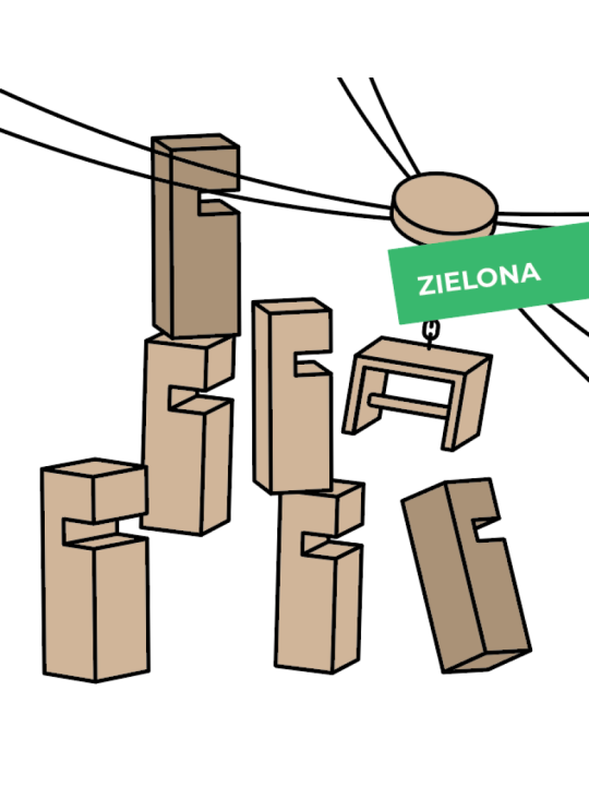 Gra integracyjna Wieża współpracy pojedyncza START zielona