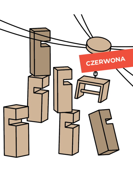 Gra integracyjna Wieża współpracy pojedyncza START czerwona