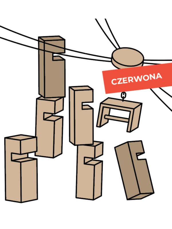 Gra integracyjna Wieża współpracy pojedyncza START czerwona