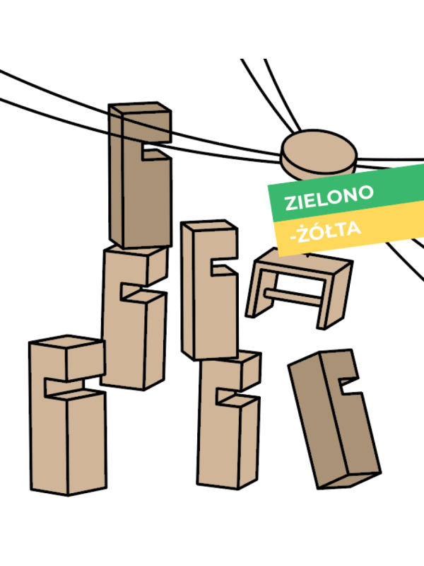 Gra integracyjna Wieża współpracy podwójna START zielono żółta