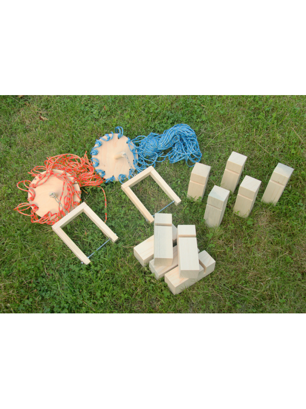 Gra integracyjna Wieża współpracy podwójna START czerwono niebieska