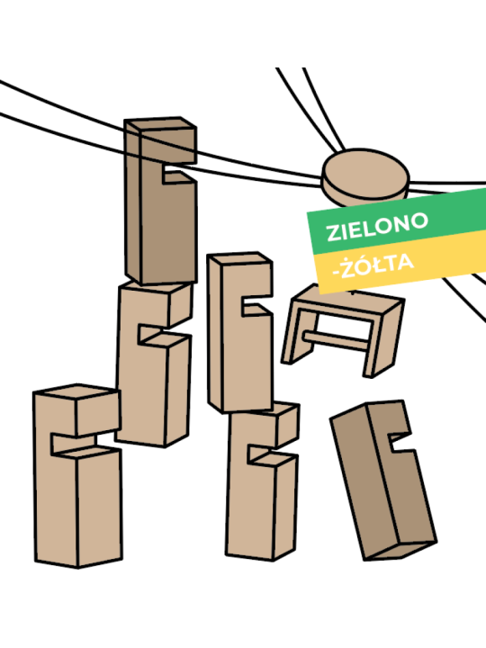 Gra integracyjna Wieża współpracy podwójna START czerwono niebieska