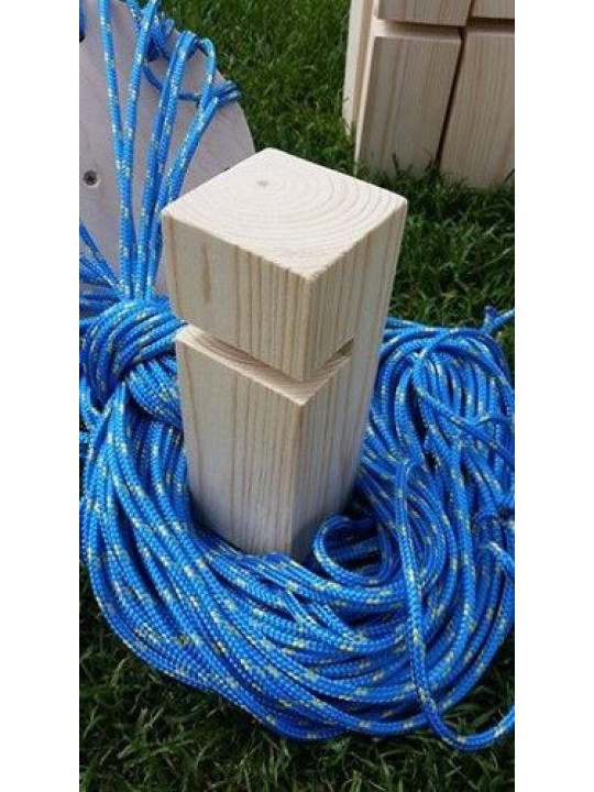 Gra integracyjna Wieża współpracy podwójna START czerwono niebieska