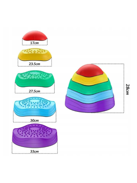 WOOPIE Ścieżka Sensoryczna Kamienie Balansujące dla Dzieci Trening Równowagi 5 szt.