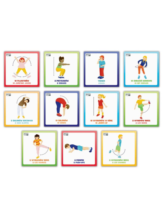 Plansze Animacyjne Rozgrzewka 50x50 cm 11 szt.