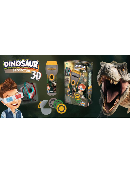 Mini projektor DINOZAURY z okularami 3D 6339DIN