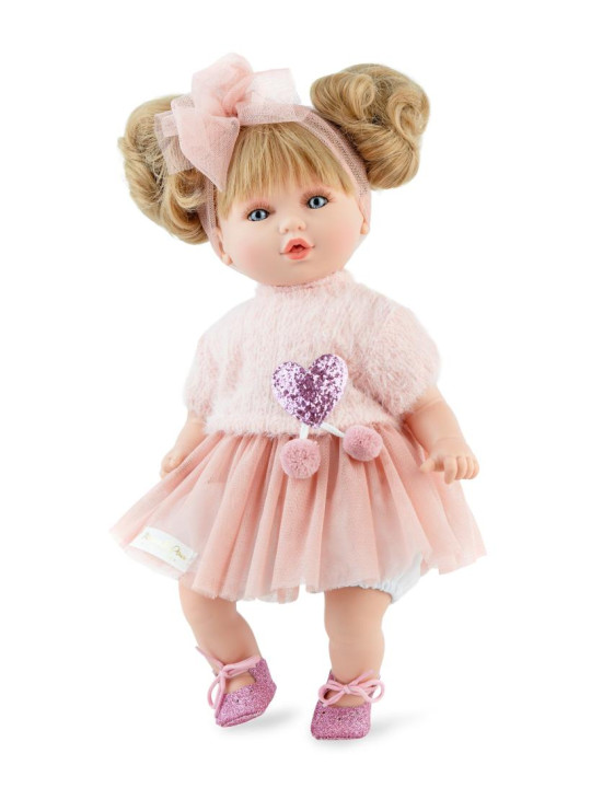 Lalka Petite_PinkAngora Marina & Pau 455 - 40 cm, Brzuszek: Miękki, Kolor oczu: Niebieski, Kolor włosów: Blond