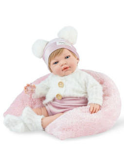 Lalka_Reborn SweetBaby_Angora z poduszką Marina & Pau 3152 - 42 cm, Brzuszek: Miękki, Kolor oczu: Niebieski, Kolor włosów: B