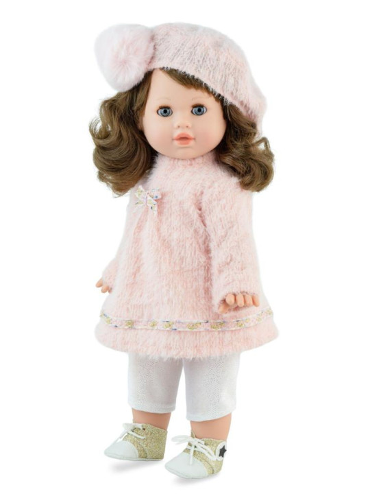 Lalka_pachnąca Tina Pink Marina & Pau 604 - 42 cm, Brzuszek: Miękki, Kolor oczu: Niebieski, Kolor włosów: Brązowy