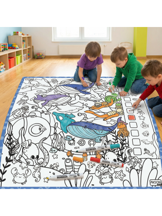 Mata suchościeralna Podwodny Świat 100x100 cm