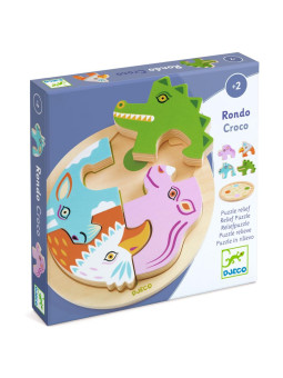 Drewniane okrągłe puzzle RONDO CROCO DJ01106 