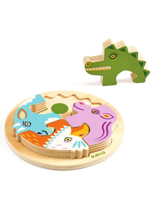 Drewniane okrągłe puzzle RONDO CROCO DJ01106 