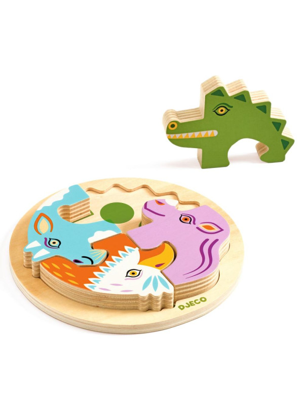 Drewniane okrągłe puzzle RONDO CROCO DJ01106 