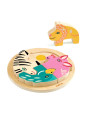 Drewniane okrągłe puzzle RONDO LEO DJ01107