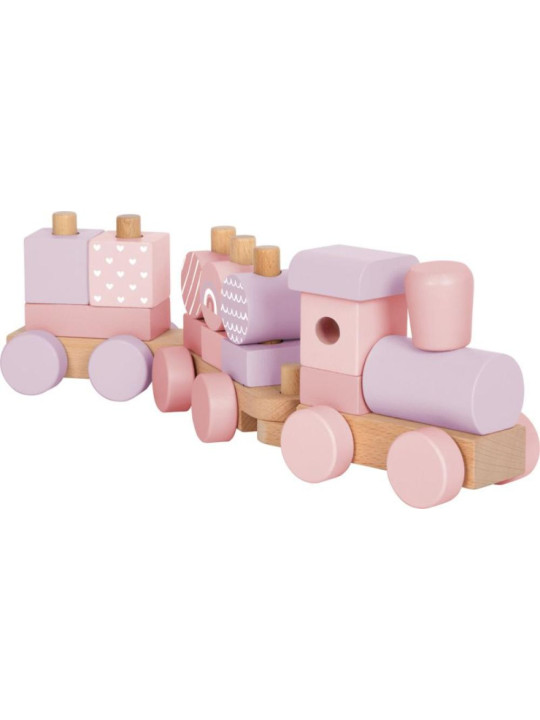 Drewniana kolejka klocki i sorter różowy Small Foot