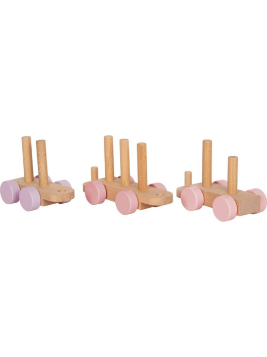 Drewniana kolejka klocki i sorter różowy Small Foot