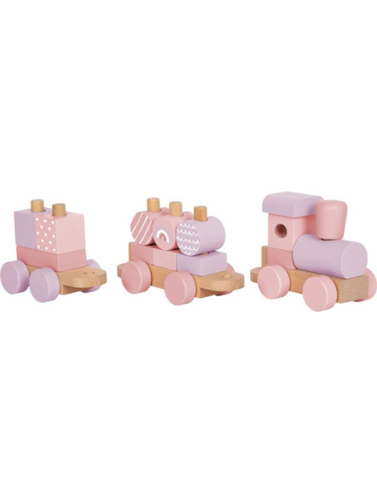 Drewniana kolejka klocki i sorter różowy Small Foot
