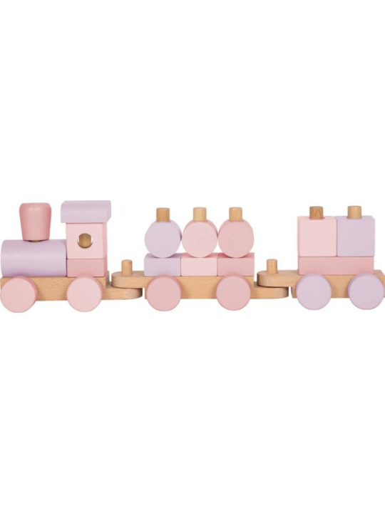 Drewniana kolejka klocki i sorter różowy Small Foot