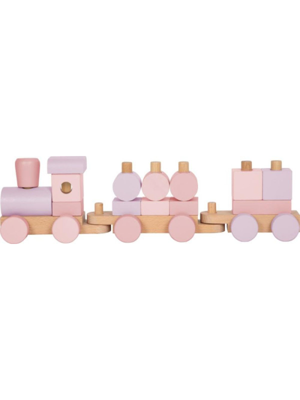 Drewniana kolejka klocki i sorter różowy Small Foot