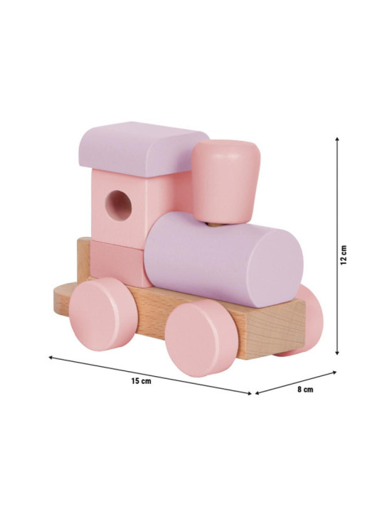 Drewniana kolejka klocki i sorter różowy Small Foot