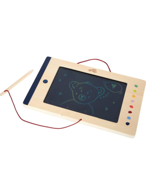 Kolorowy tablet LCD dla dzieci z rysikiem i wygodnym uchwytem Educate Small Foot