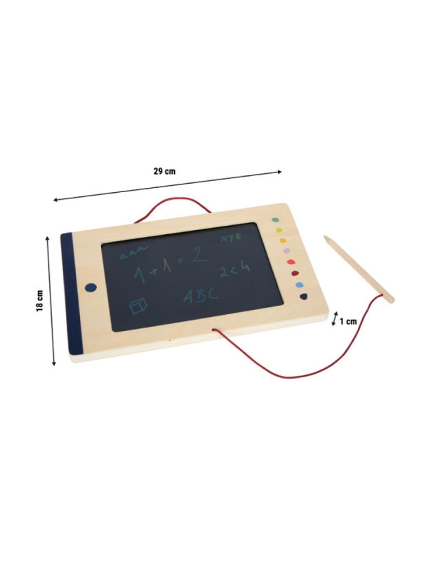 Kolorowy tablet LCD dla dzieci z rysikiem i wygodnym uchwytem Educate Small Foot