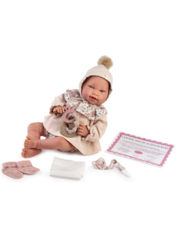 Lalka Pipa Sweet Reborn kolekcjonerska Antonio Juan 80331 - Dziewczynka, 42 cm, Brzuszek: Miękki, Kolor oczu: Niebieski