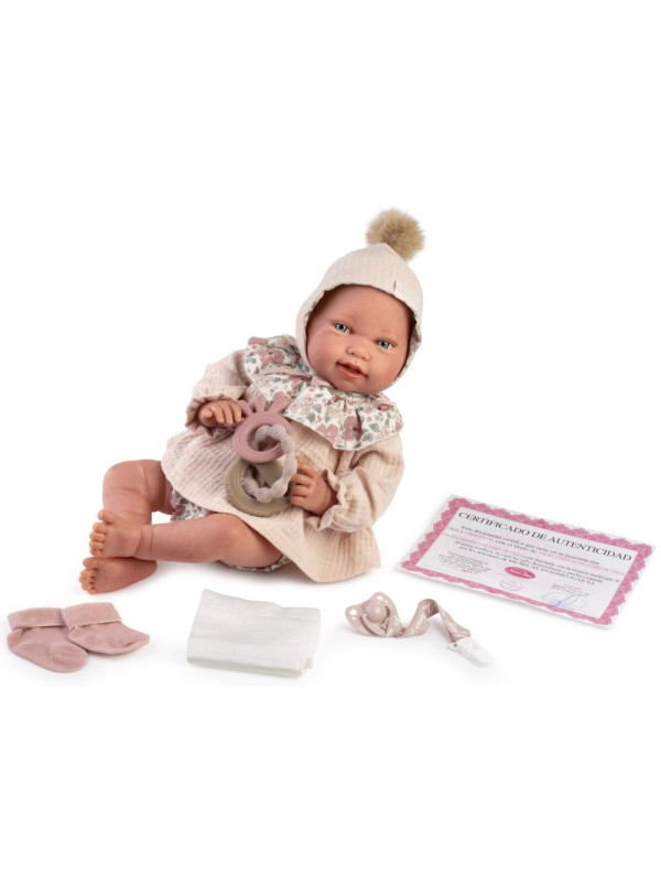 Lalka Pipa Sweet Reborn kolekcjonerska Antonio Juan 80331 - Dziewczynka, 42 cm, Brzuszek: Miękki, Kolor oczu: Niebieski
