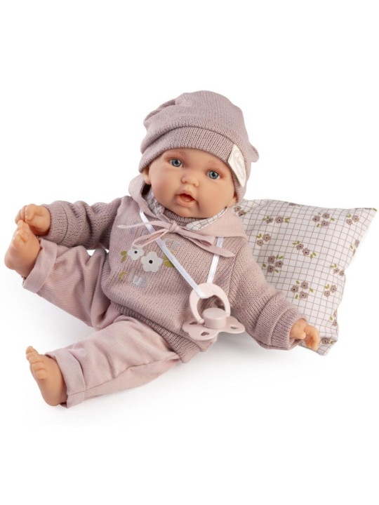 Lalka Petit z poduszką Antonio Juan 12444 - 27 cm, Brzuszek: Miękki, Kolor oczu: Niebieski