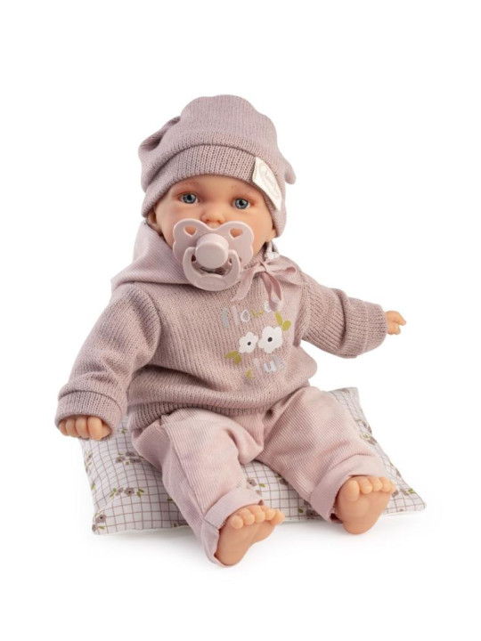 Lalka Petit z poduszką Antonio Juan 12444 - 27 cm, Brzuszek: Miękki, Kolor oczu: Niebieski
