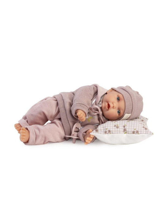 Lalka Petit z poduszką Antonio Juan 12444 - 27 cm, Brzuszek: Miękki, Kolor oczu: Niebieski