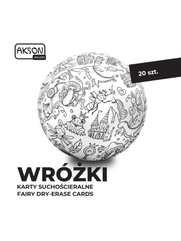 Karty suchościeralne do zabaw WRÓŻKI zestaw 20 szt.