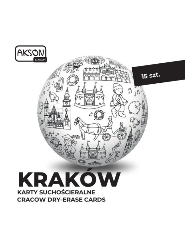 Karty suchościeralne KRAKÓW zestaw 15 szt.