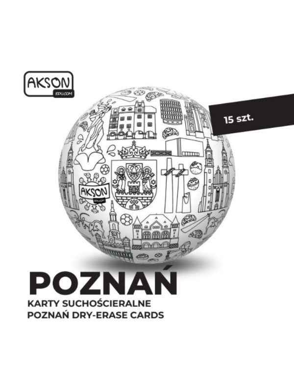 Karty suchościeralne POZNAŃ zestaw 15 szt.