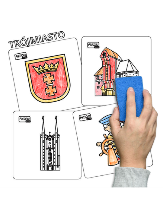 Karty suchościeralne TRÓJMIASTO zestaw 15 szt.