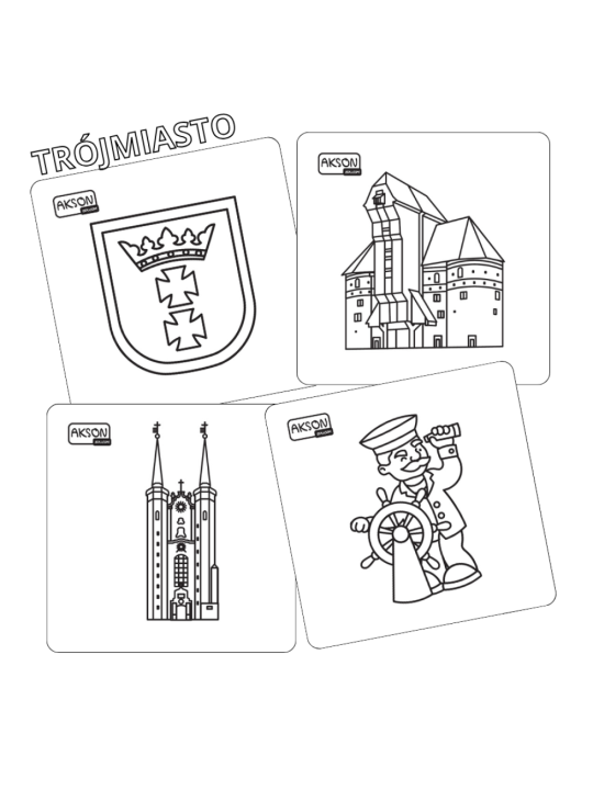 Karty suchościeralne TRÓJMIASTO zestaw 15 szt.