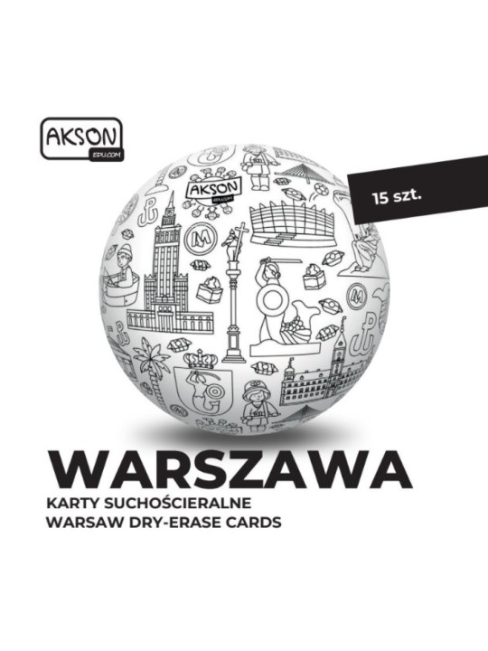 Karty suchościeralne WARSZAWA zestaw 15 szt.